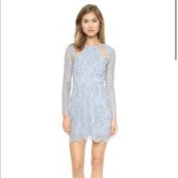 For Love and Lemons Eternal Love Lace Mini Dress in Powder Blue SZ M - Picture 9 of 11